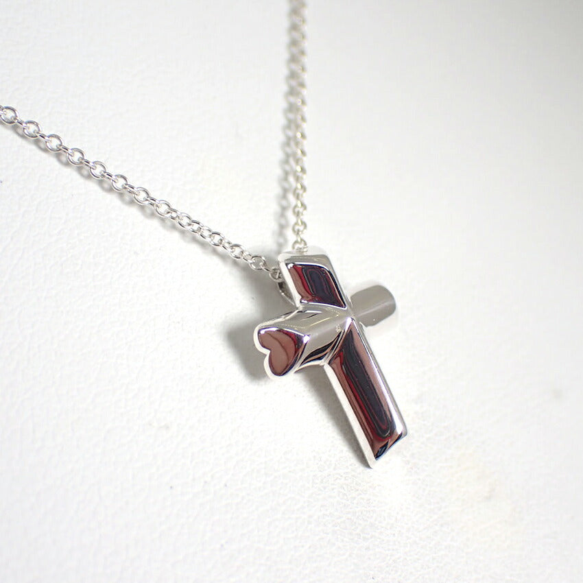 【中古】TIFFANY/ティファニー 925 テンダネスハート クロス ペンダント/ネックレス/j264-11