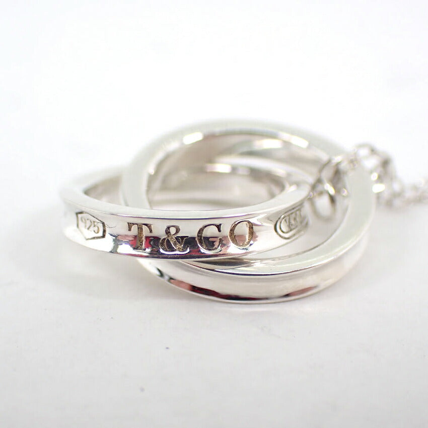 【中古】TIFFANY/ティファニー 925 1837 ダブルリング ペンダント/ネックレス/j264-2