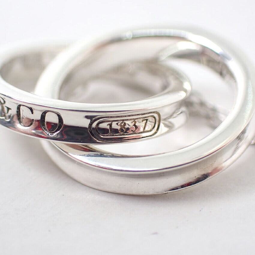 【中古】TIFFANY/ティファニー 925 1837 ダブルリング ペンダント/ネックレス/j264-2