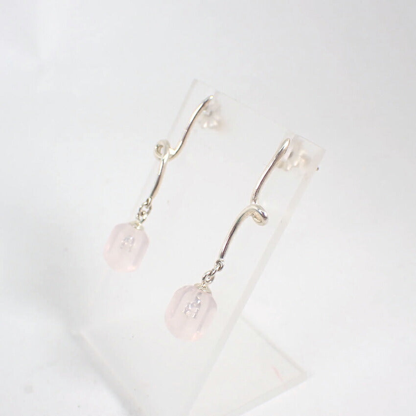 【中古】TIFFANY/ティファニー 925 ローズクォーツ ピアス/j265-8