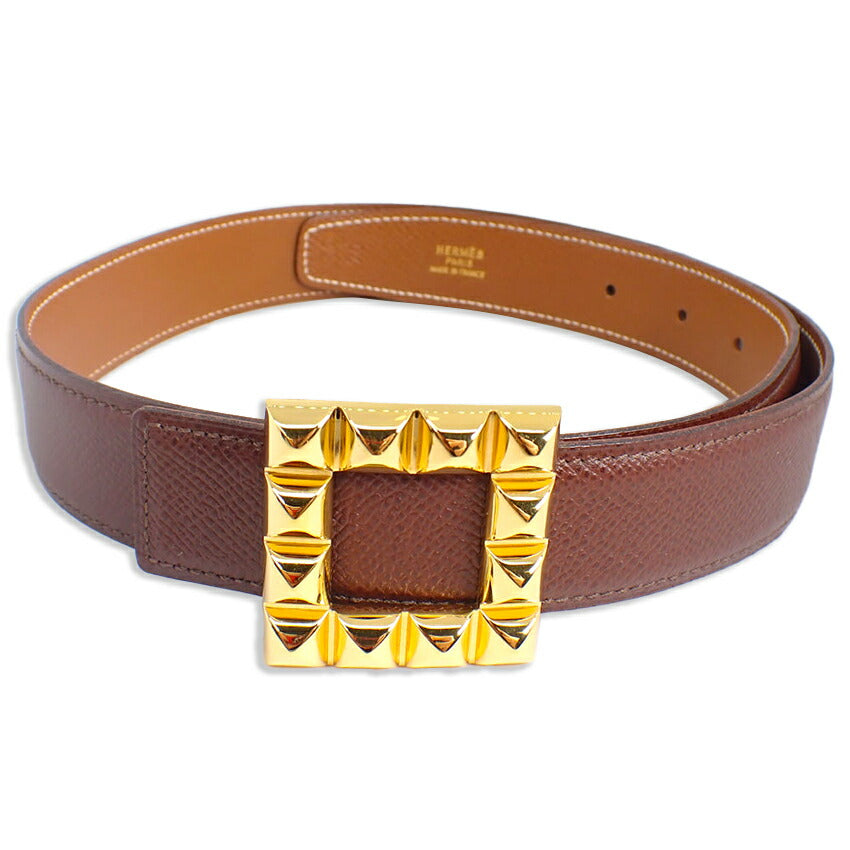 【中古】HERMES/エルメス ベルト 丸Y 金色 /j265-9