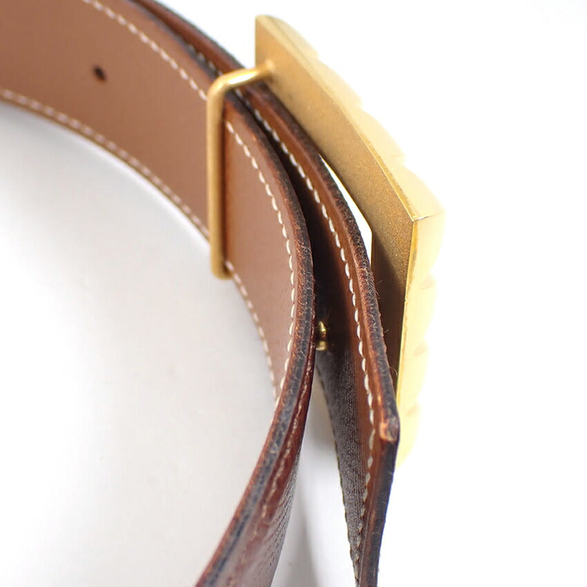 【中古】HERMES/エルメス ベルト 丸Y 金色 /j265-9