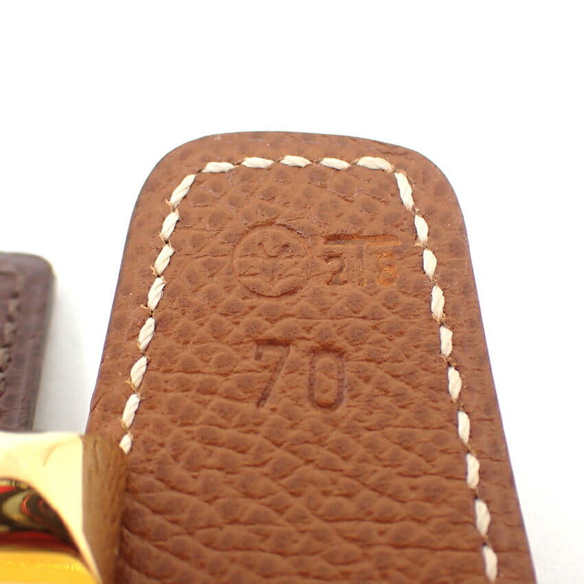 【中古】HERMES/エルメス ベルト 丸Y 金色 /j265-9