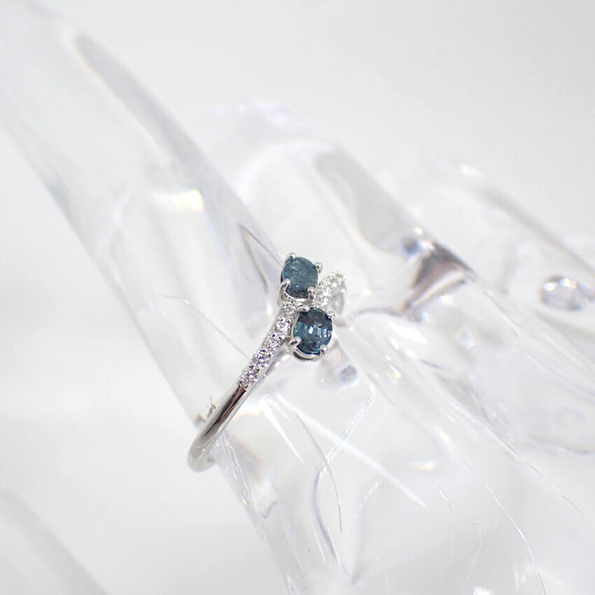【中古】Pt900 アレキサンドライト/ダイヤモンド リング  ＧＲＪソーティング/13号/j266-1