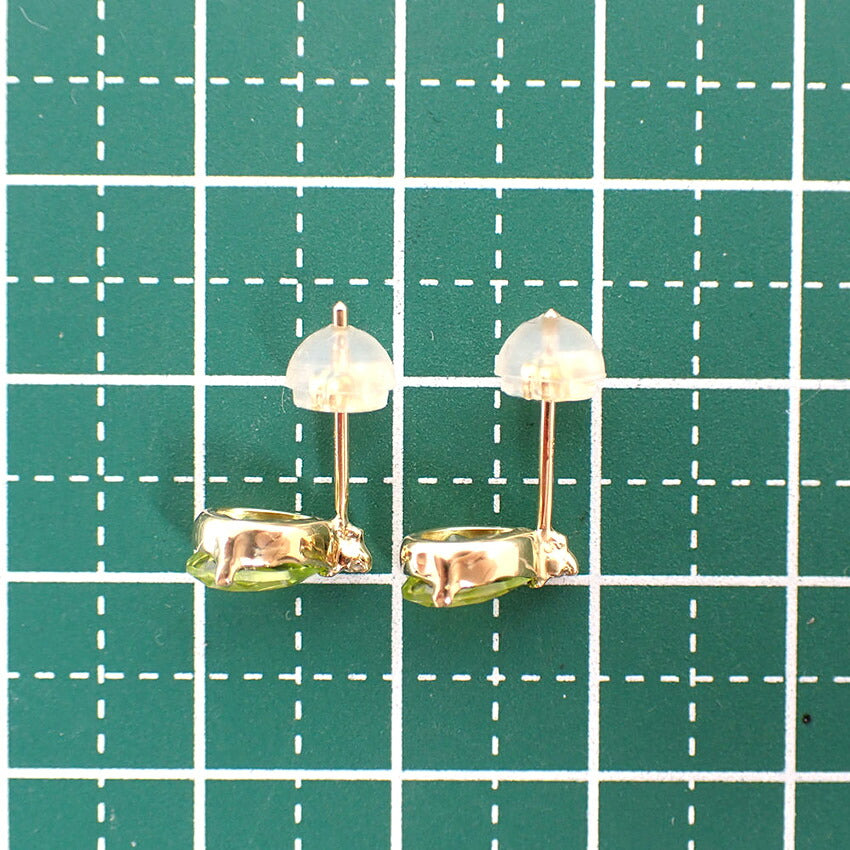 【新品】K18 ペリドット ダイヤモンド ピアス/j267-12
