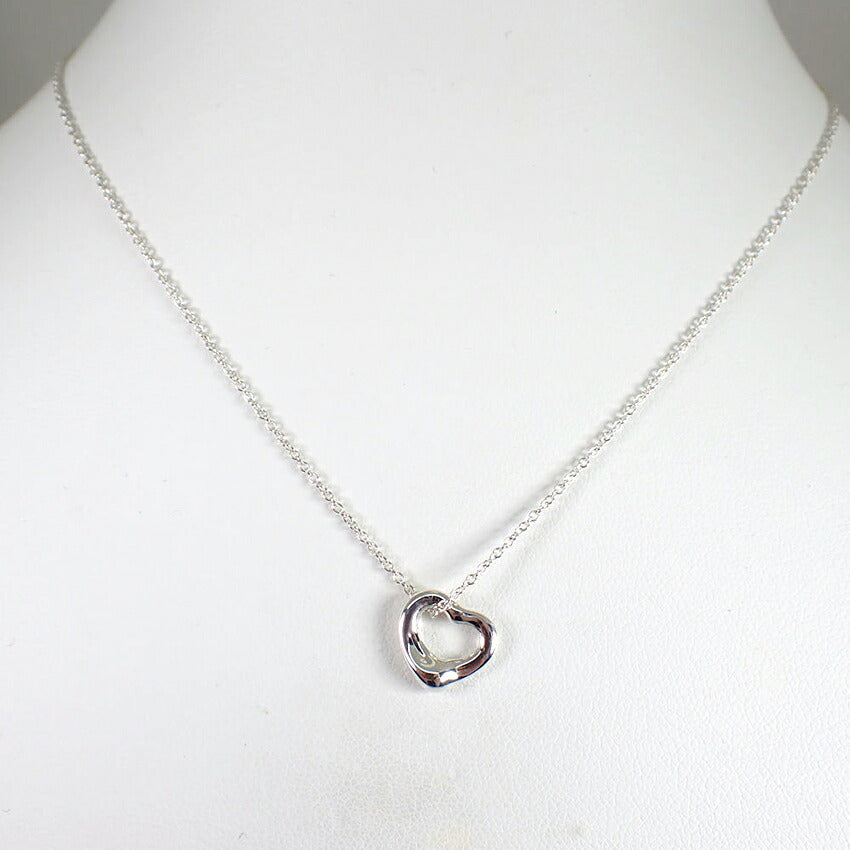 【中古】TIFFANY/ティファニー 925 オープンハート ペンダント/ネックレス/j267-9