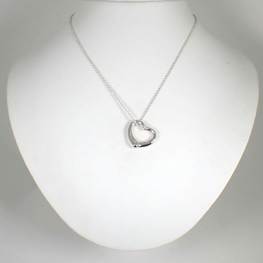 【中古】TIFFANY/ティファニー 925 ダイヤ/1pc オープンハート ペンダント/ネックレス/j268-9