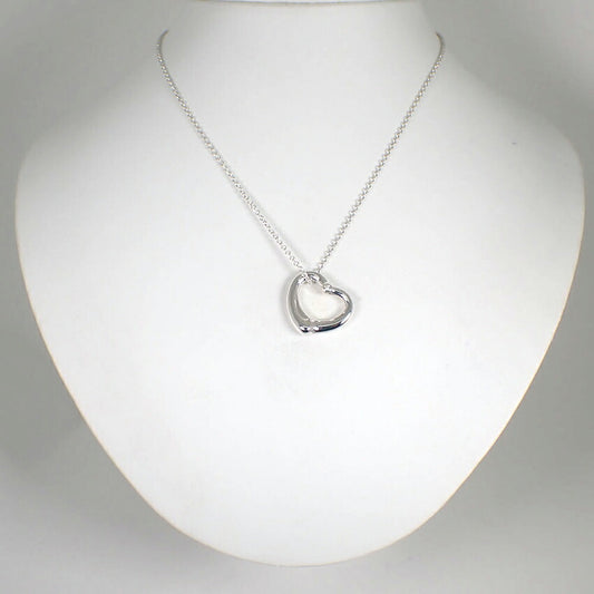 【中古】TIFFANY/ティファニー 925 ダイヤ/1pc オープンハート ペンダント/ネックレス/j268-9