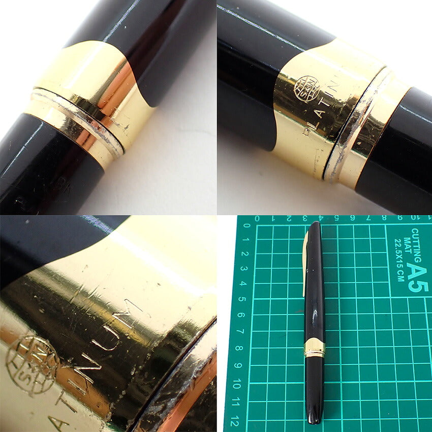 【中古】PLATINUM/プラチナム 万年筆 ペン先１８K ブラック×ゴールド/j269-2