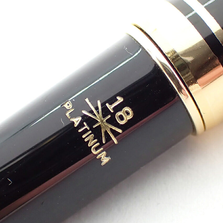 【中古】PLATINUM/プラチナム 万年筆 ペン先１８K ブラック×ゴールド/j269-7