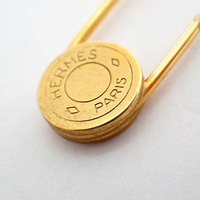 【中古】HERMES/エルメス セリエ ゴールドブローチ/j270-1