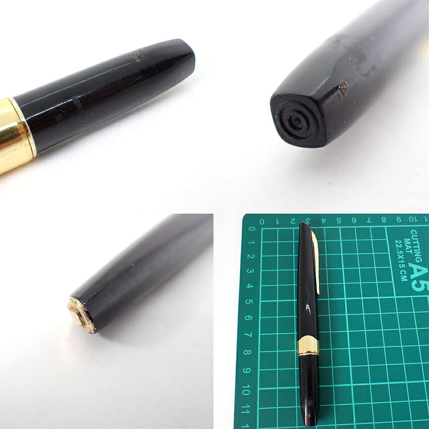 【中古】PLATINUM/プラチナ 万年筆 ペン先１８K ブラック×ゴールド/j271-1