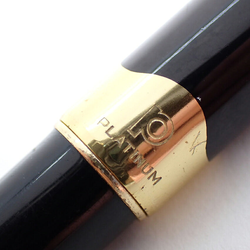 【中古】PLATINUM/プラチナ 万年筆 ペン先１８K ブラック×ゴールド/j271-1