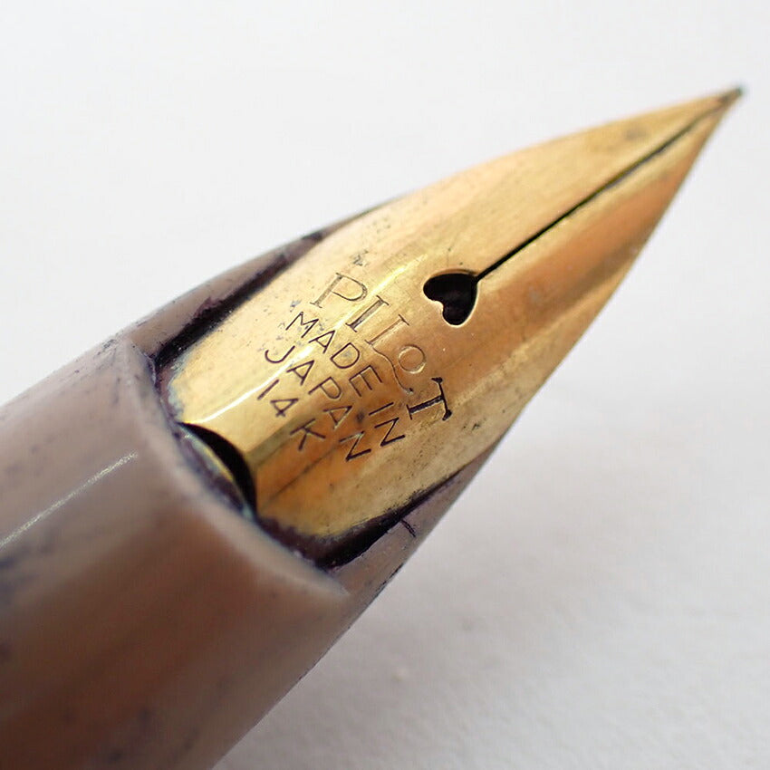 【中古】PILOT/パイロット シルバー/ブラウン 万年筆  ペン先18K/j271-3