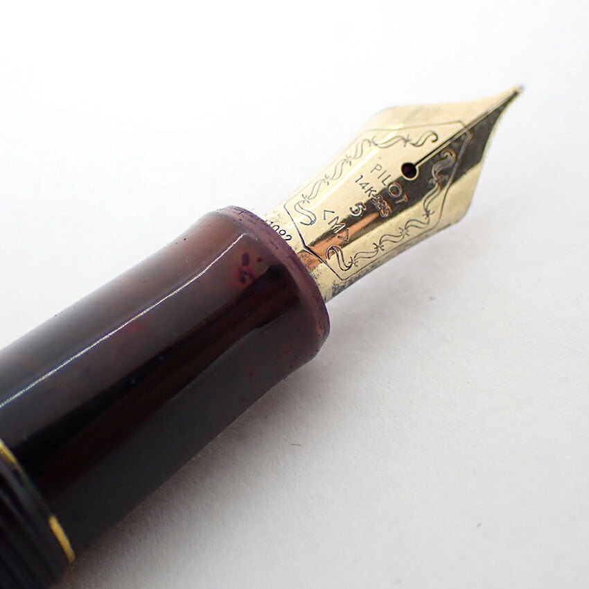 【中古】PILOT/パイロット 万年筆  COSTOM74 ペン先14K　ブラック×ゴールド/j271-8
