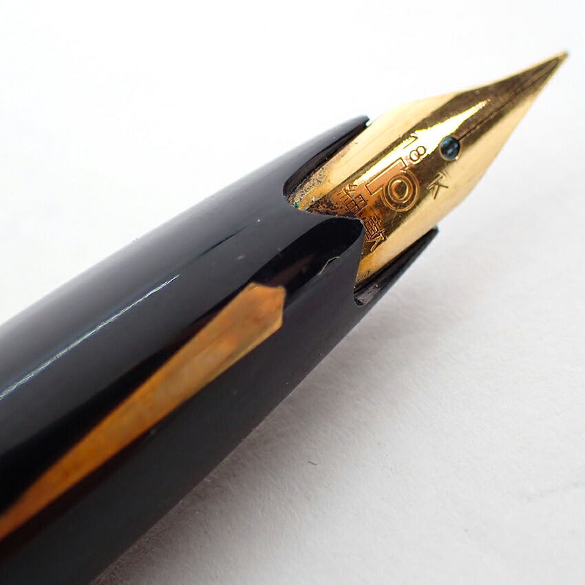 【中古】PLATINUM/プラチナ 万年筆 ペン先１８K ブラック×ゴールド/j271-9