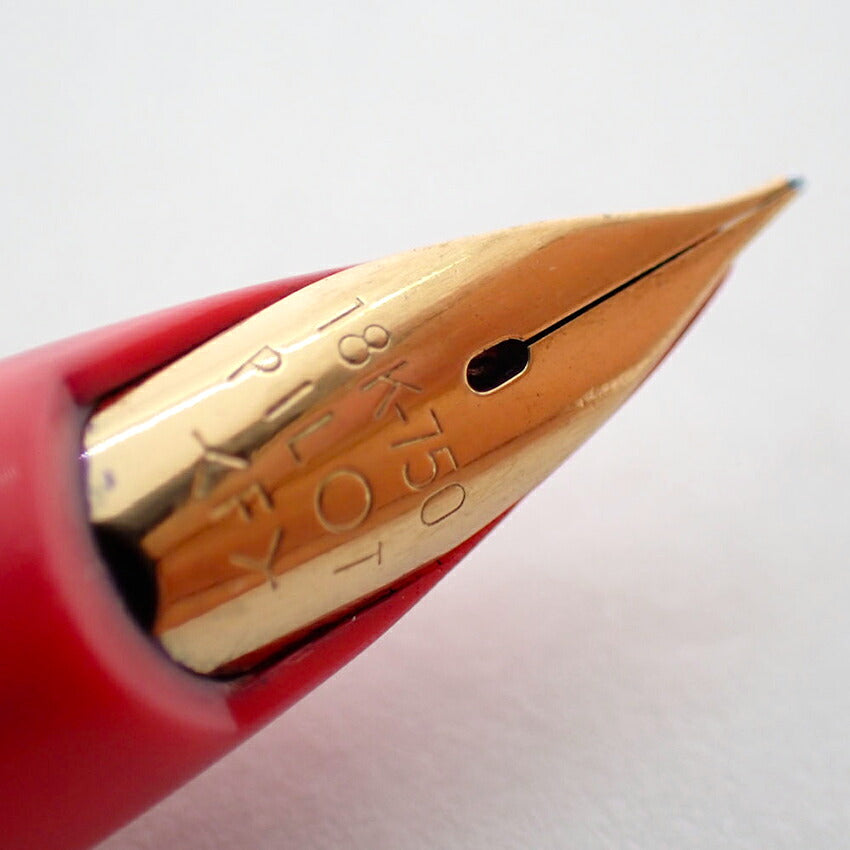 【中古】PILOT/パイロット 万年筆  ペン先18K　レッド×メタル/j272-1