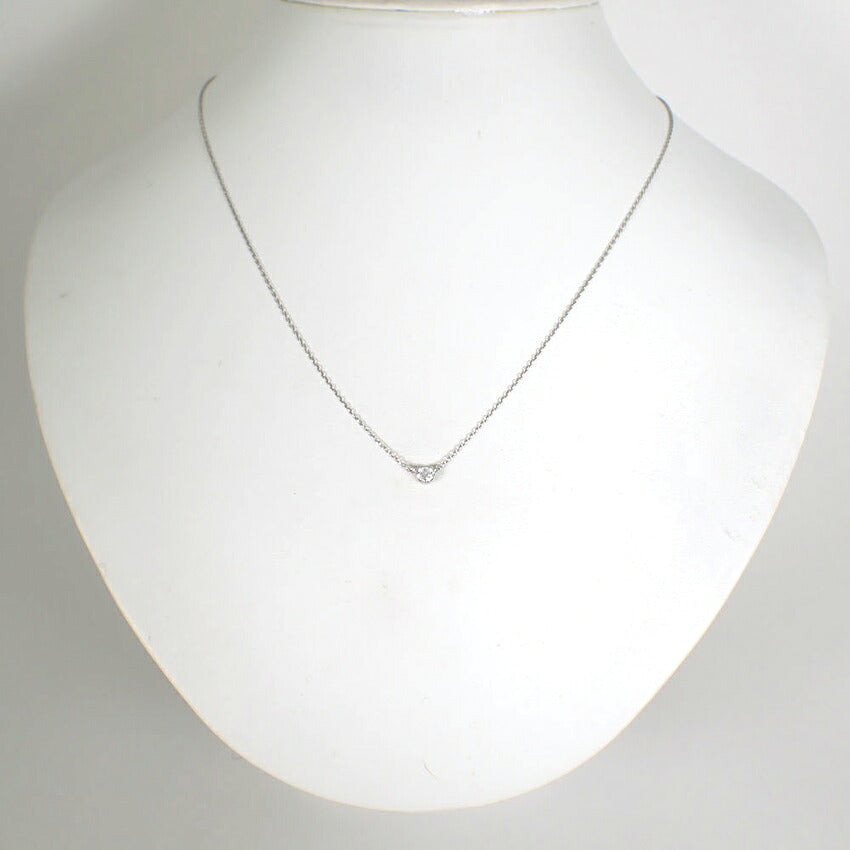 【中古】Pt900/Pt850 ダイヤモンド  0.225ｃｔ ペンダント/ネックレス/j273-3