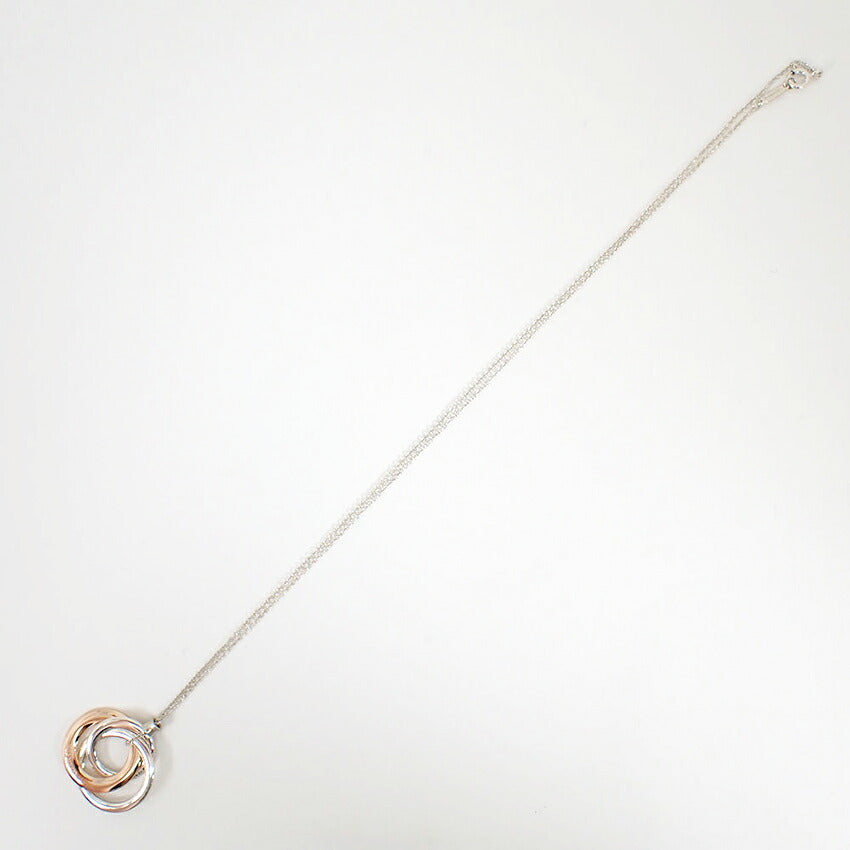 【中古】TIFFANY/ティファニー 925/メタル 1837 ３連 インターロッキング サークル ネックレス/j273-6