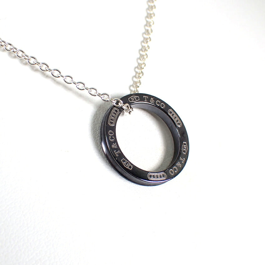 【中古】TIFFANY/ティファニー チタン/925 1837 サークル ネックレス/j274-2