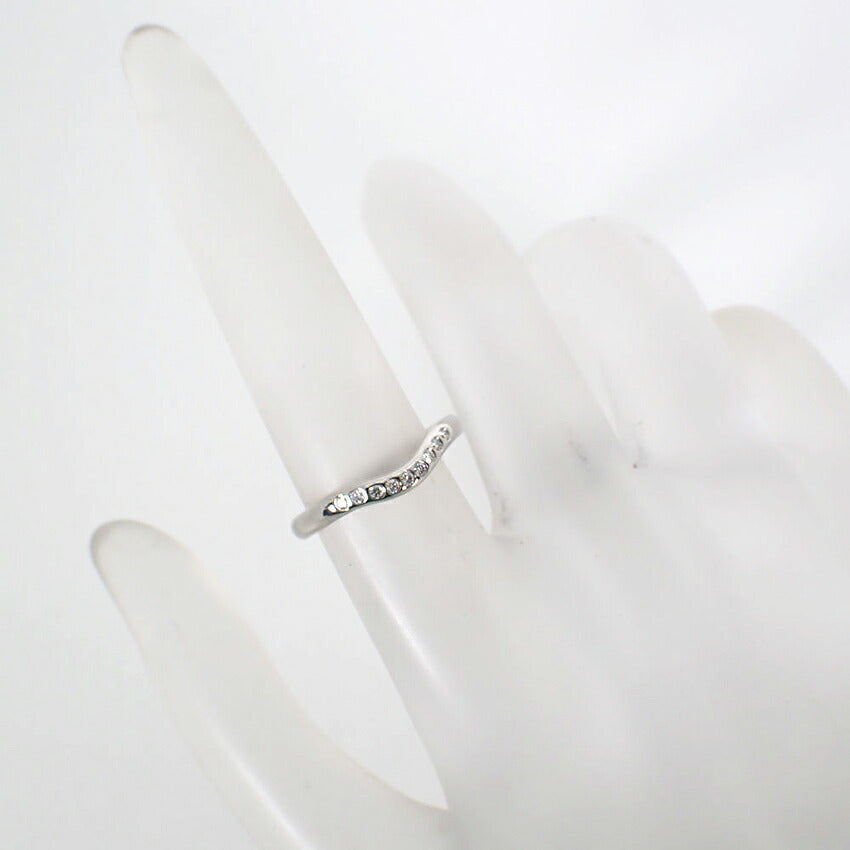 【中古】TIFFANY/ティファニー Pt950 PERETTI カーブドバンド ダイヤモンド リング /6.5号/j275-1