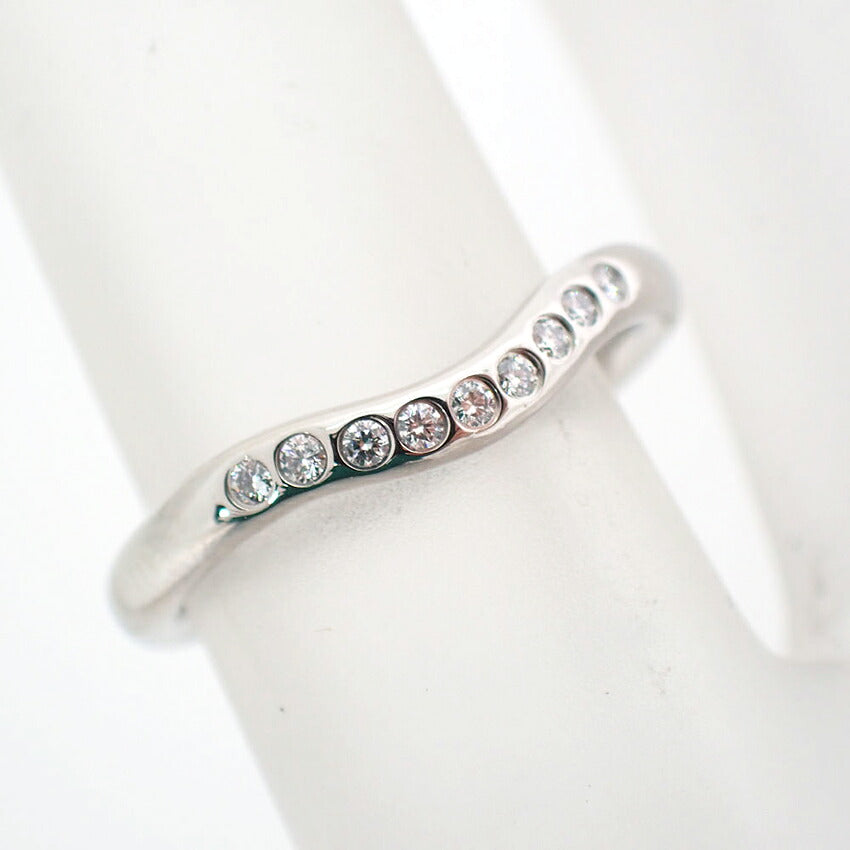 【中古】TIFFANY/ティファニー Pt950 PERETTI カーブドバンド ダイヤモンド リング /6.5号/j275-1