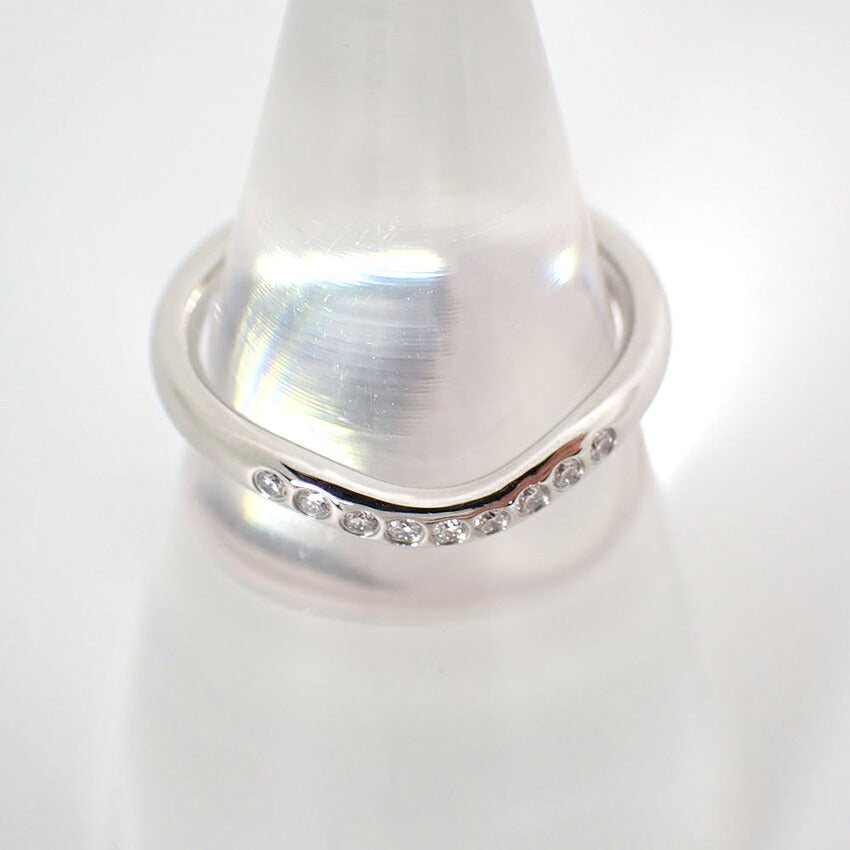 【中古】TIFFANY/ティファニー Pt950 PERETTI カーブドバンド ダイヤモンド リング /6.5号/j275-1