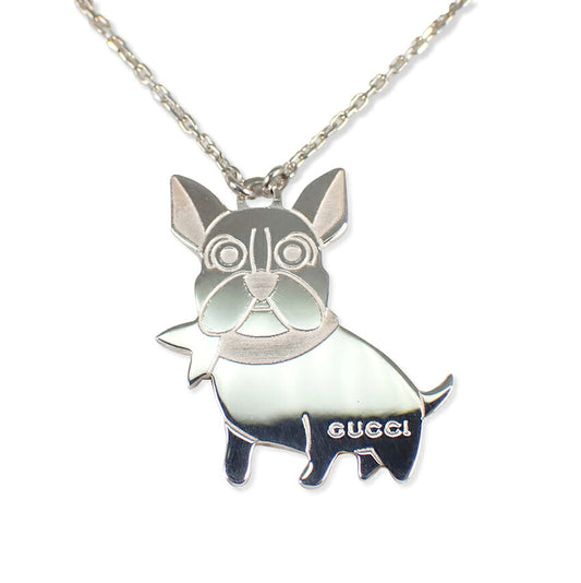 【中古】GUCCI/グッチ SV925 グッチョリ フレンチブルドッグ ペンダント/ネックレス/j277-10