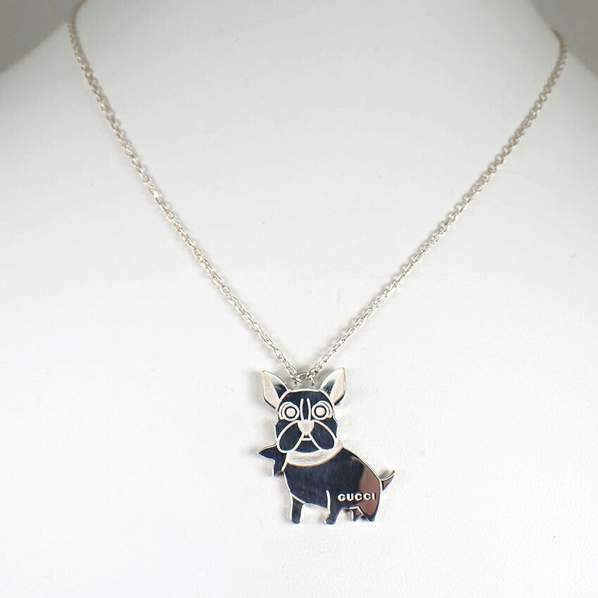 【中古】GUCCI/グッチ SV925 グッチョリ フレンチブルドッグ ペンダント/ネックレス/j277-10