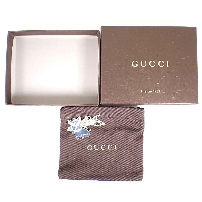 【中古】GUCCI/グッチ SV925 グッチョリ フレンチブルドッグ ペンダント/ネックレス/j277-10