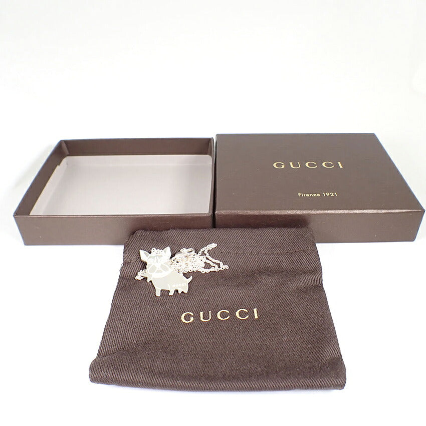 【中古】GUCCI/グッチ SV925 グッチョリ フレンチブルドッグ ペンダント/ネックレス/j277-10