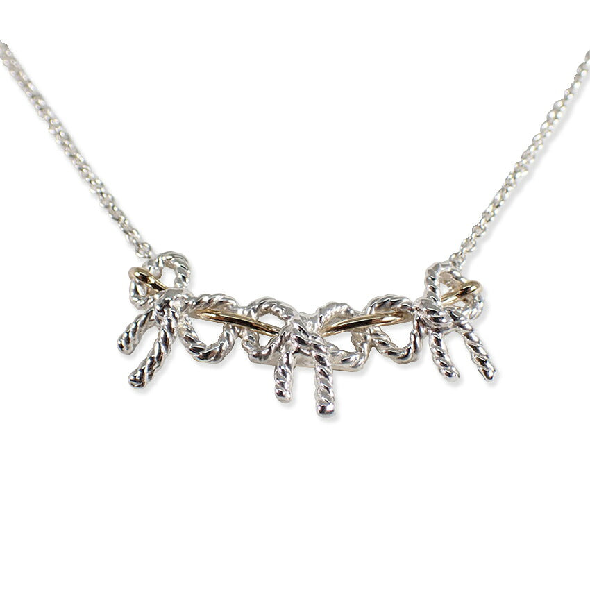 【中古】TIFFANY/ティファニー 925/750 トリプルリボン  ネックレス/j277-1