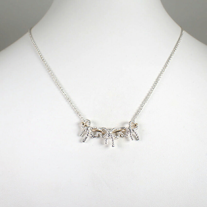 【中古】TIFFANY/ティファニー 925/750 トリプルリボン  ネックレス/j277-1