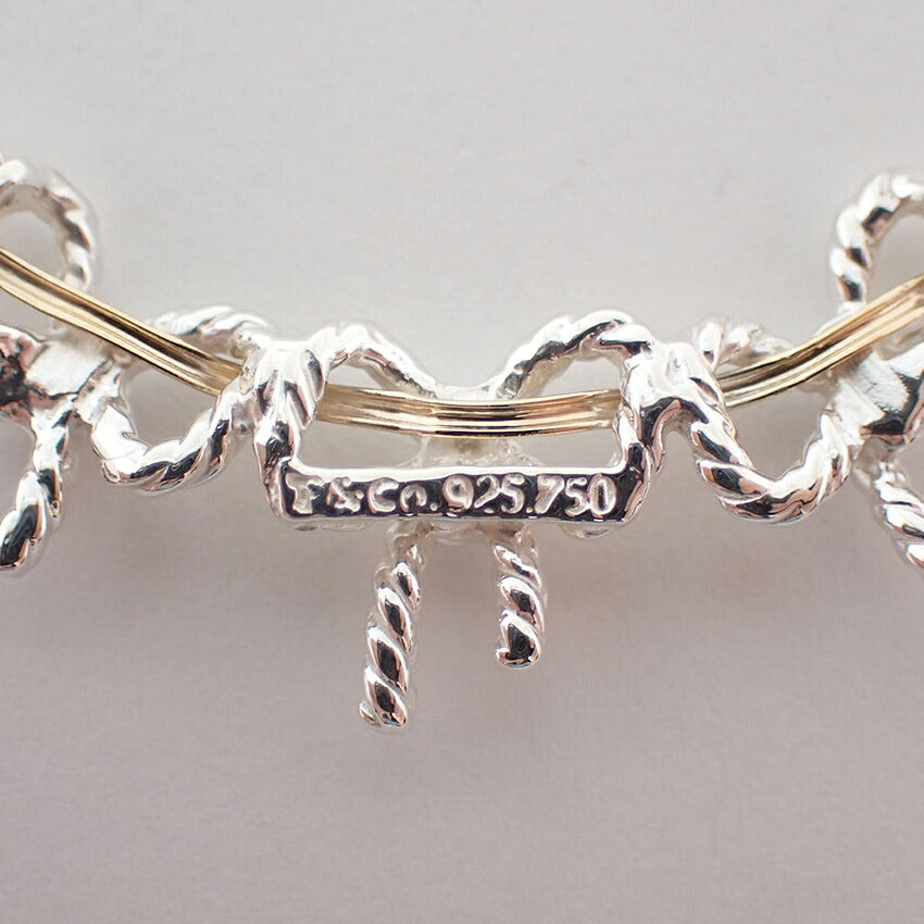 【中古】TIFFANY/ティファニー 925/750 トリプルリボン  ネックレス/j277-1