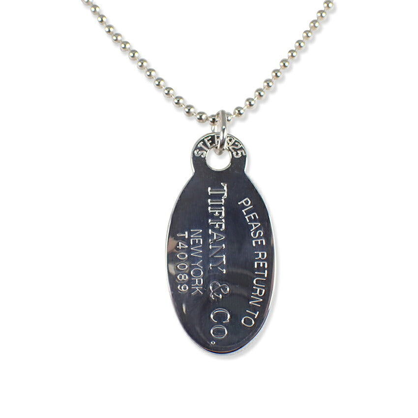 【中古】TIFFANY/ティファニー 925 リターントゥティファニー オーバルタグ ロング ペンダント/j277-3
