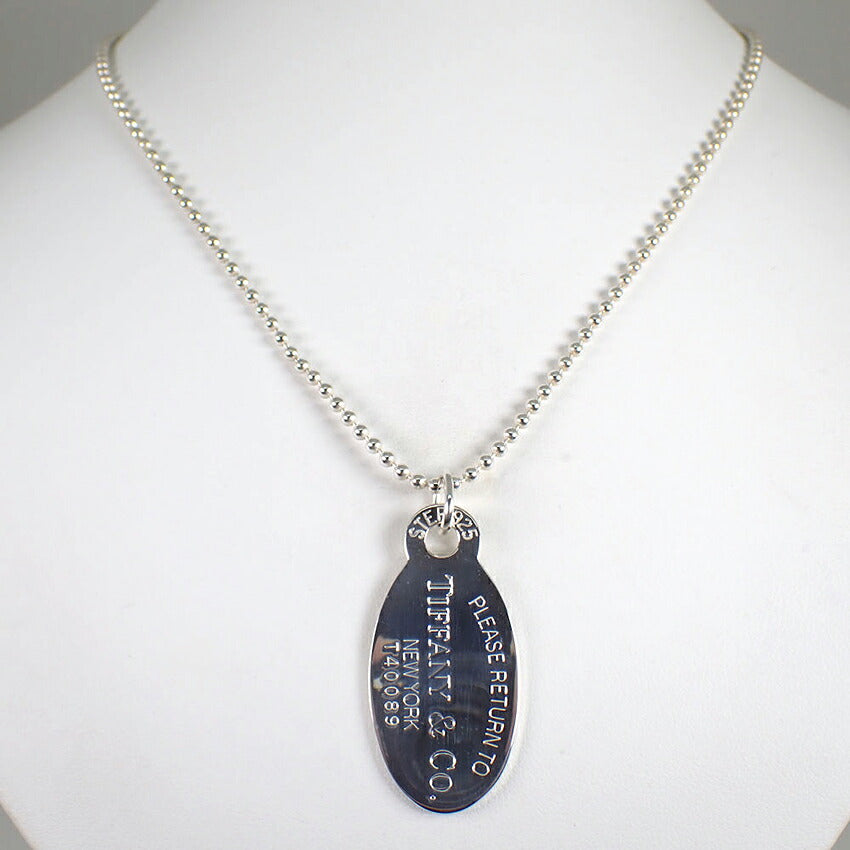 【中古】TIFFANY/ティファニー 925 リターントゥティファニー オーバルタグ ロング ペンダント/j277-3