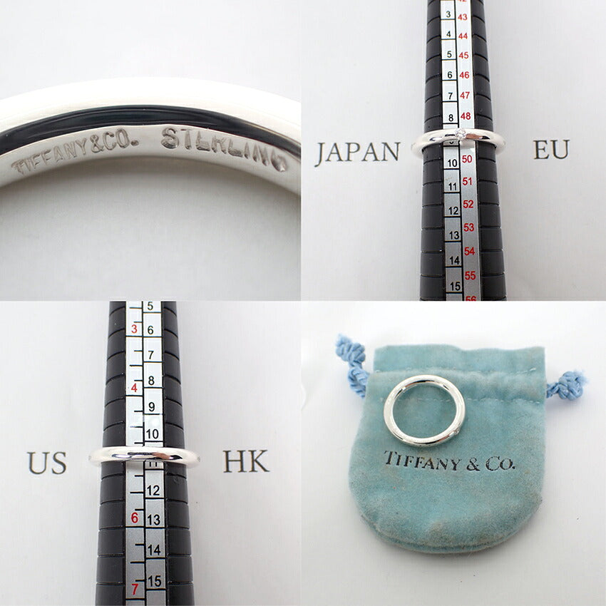 【中古】TIFFANY/ティファニー 925 ダイヤモンド スタッキングバンド リング /9号/j279-3