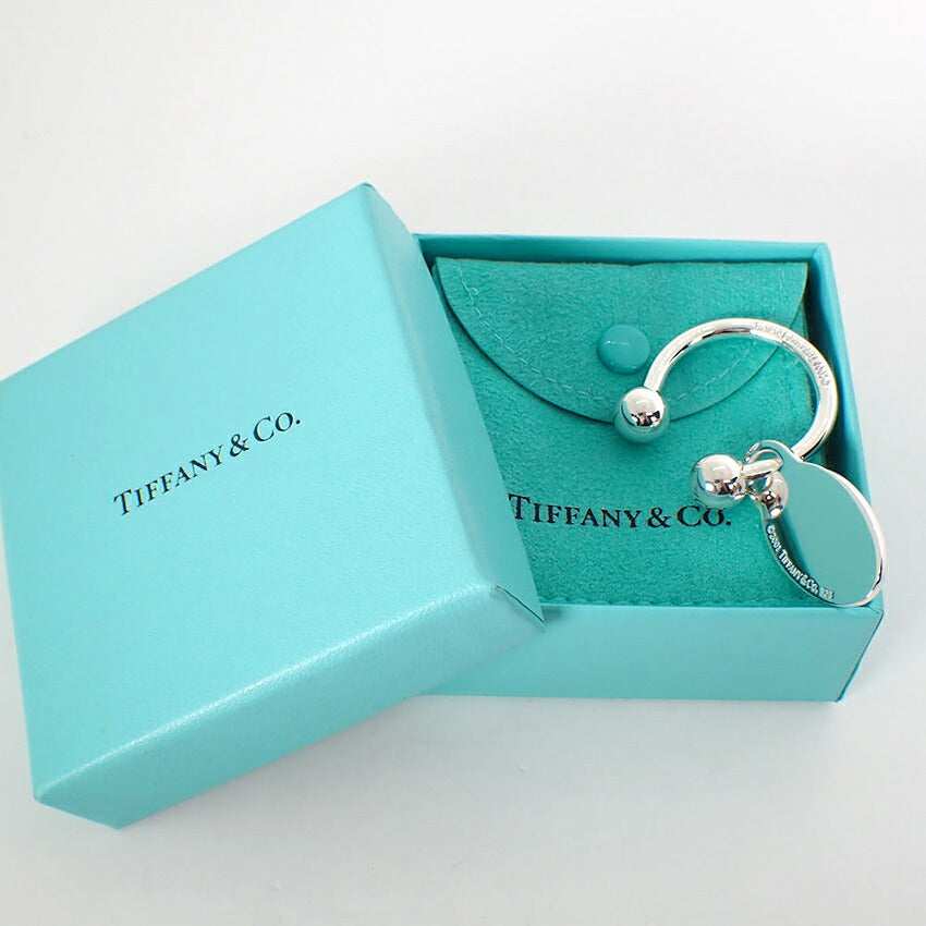 【中古】TIFFANY/ティファニー 925 オーバルタグ キーリング/j279-7