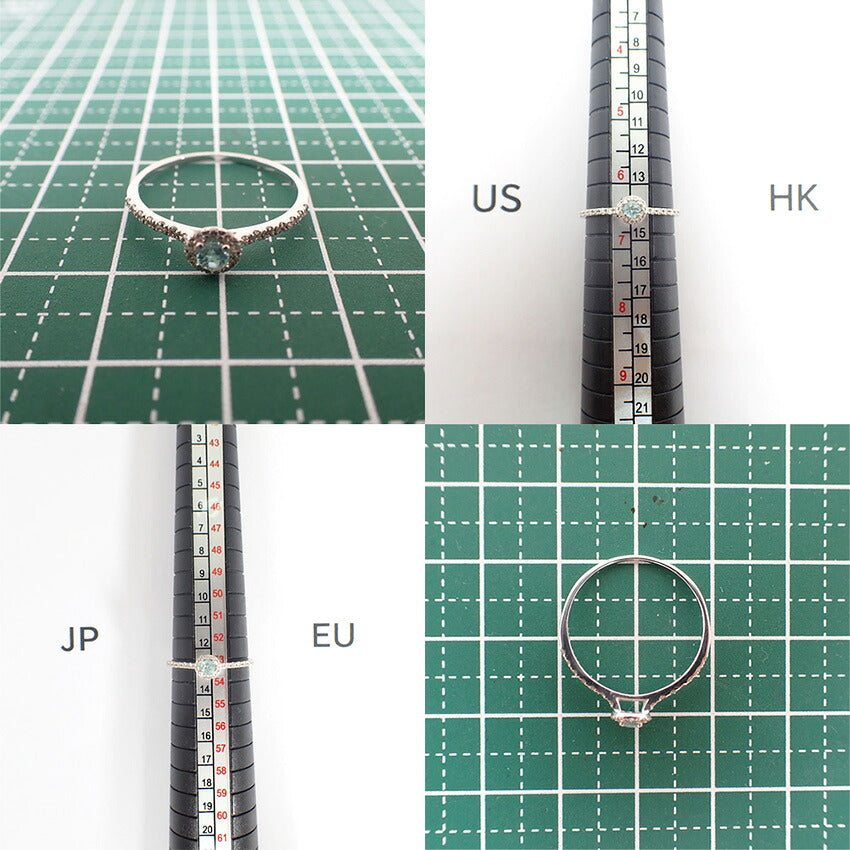 【中古】K18WG パライバトルマリン ダイヤモンド リング/13号/j280-4