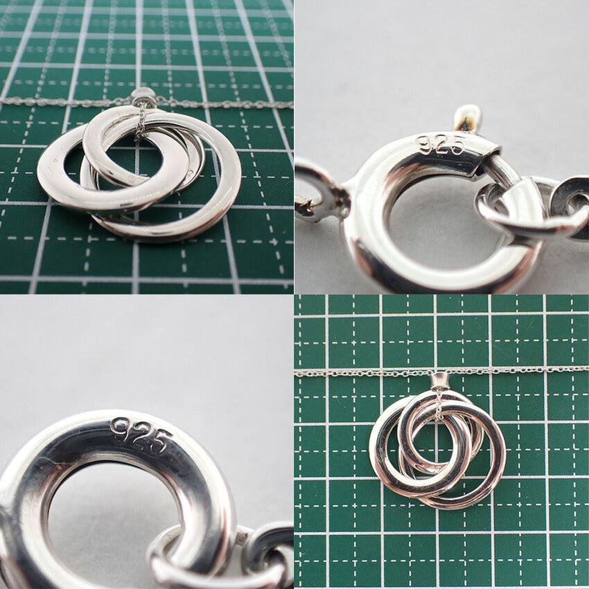 【中古】TIFFANY/ティファニー 925 1837 トリプル インターロッキング ペンダント/ネックレス/j280-6