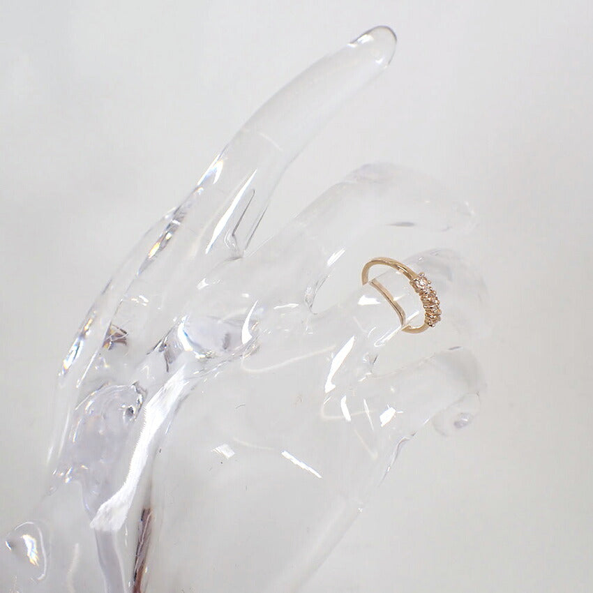 【中古】agete/アガット K10YG トパーズ ダイヤ/0.02ct リング /3号/j281-1