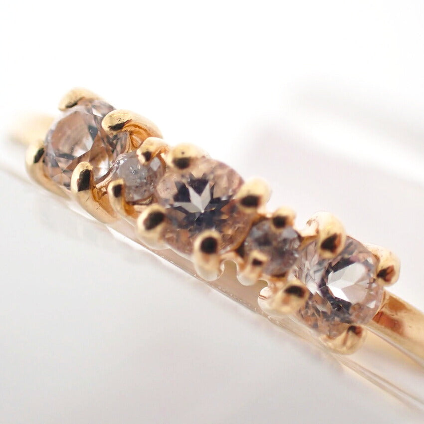 【中古】agete/アガット K10YG トパーズ ダイヤ/0.02ct リング /3号/j281-1