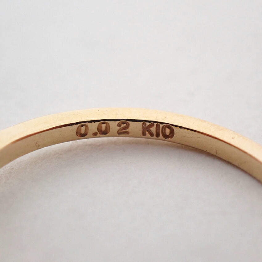 【中古】agete/アガット K10YG トパーズ ダイヤ/0.02ct リング /3号/j281-1