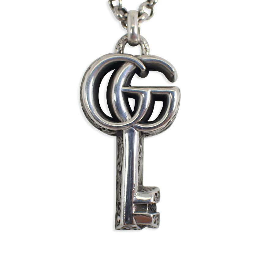 【中古】GUCCI/グッチ 925 ダブルGキー アラベスク ペンダント/ネックレス/j281-2