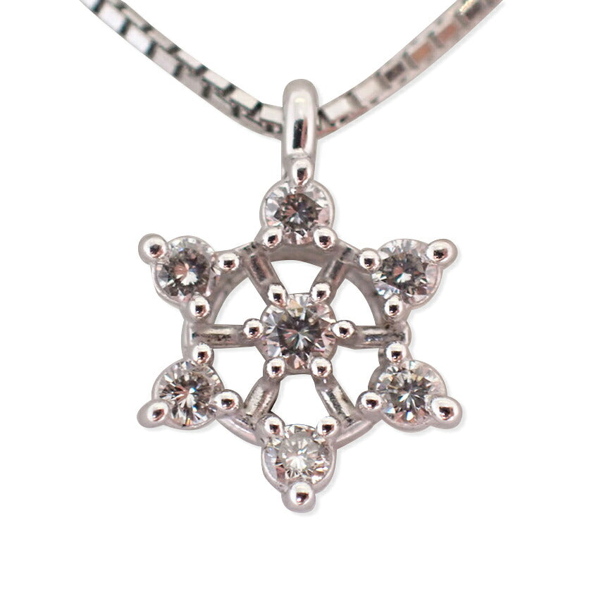 【中古】TASAKI/タサキ K14WG ダイヤ/0.09ct ペンダント/ネックレス/j281-3