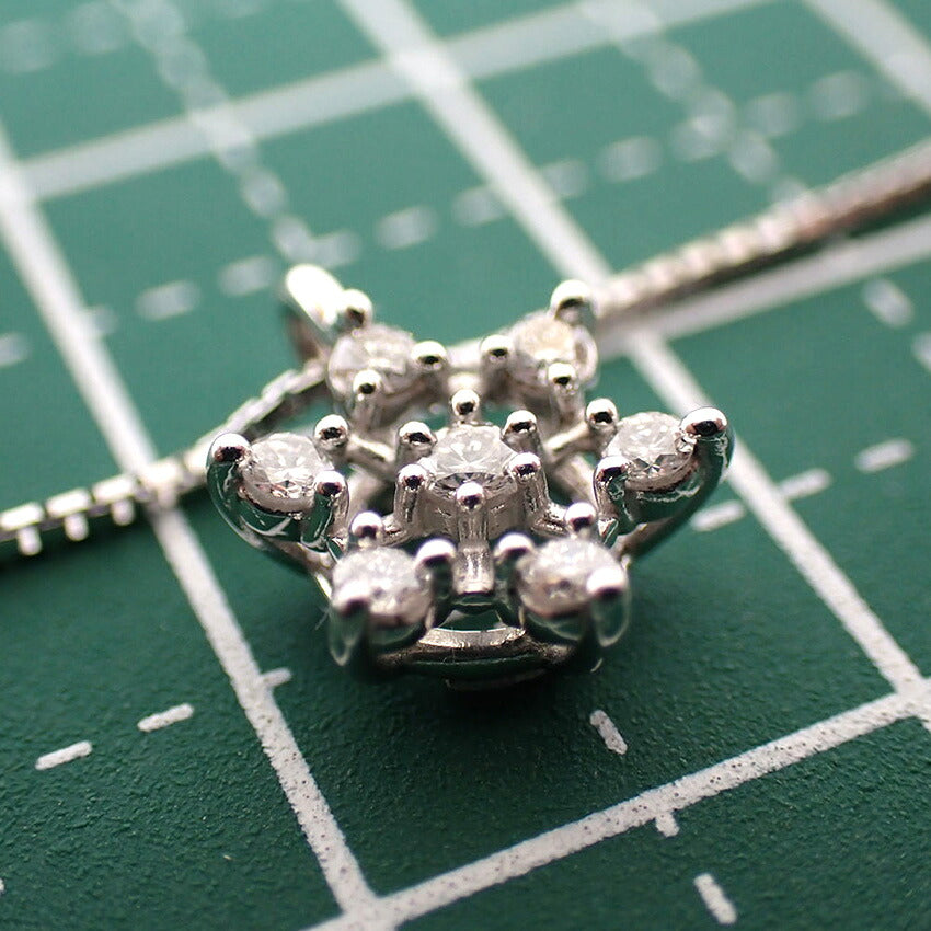 【中古】TASAKI/タサキ K14WG ダイヤ/0.09ct ペンダント/ネックレス/j281-3