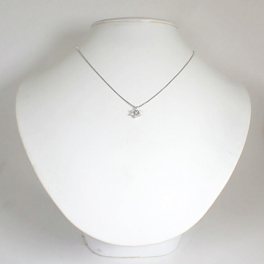 【中古】TASAKI/タサキ K14WG ダイヤ/0.09ct ペンダント/ネックレス/j281-3