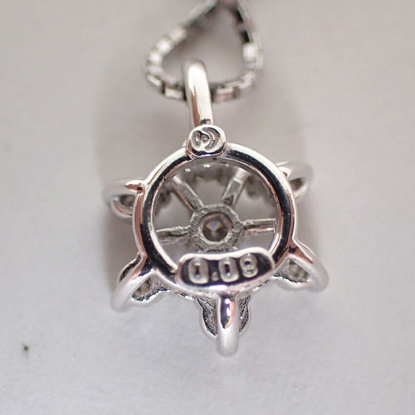 【中古】TASAKI/タサキ K14WG ダイヤ/0.09ct ペンダント/ネックレス/j281-3