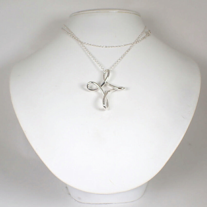 【中古】TIFFANY/ティファニー 925 オープンクロス インフィニティ ペンダント/j282-1