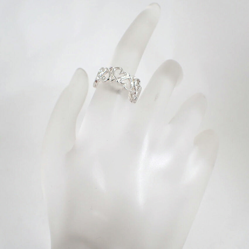 【中古】TIFFANY/ティファニー 925 フルエタニティ ラビングハート リング /9号/j282-2